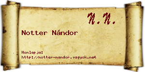 Notter Nándor névjegykártya
